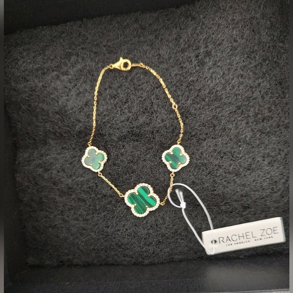 Rachel Zoe Green š Clover Bracelet New - Picture 4 of 4